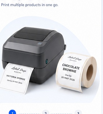 Label printer and roll of food labels
